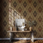 Ornate Botanical Damask Wallpaper