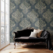 Vintage Noir Damask Wallpaper