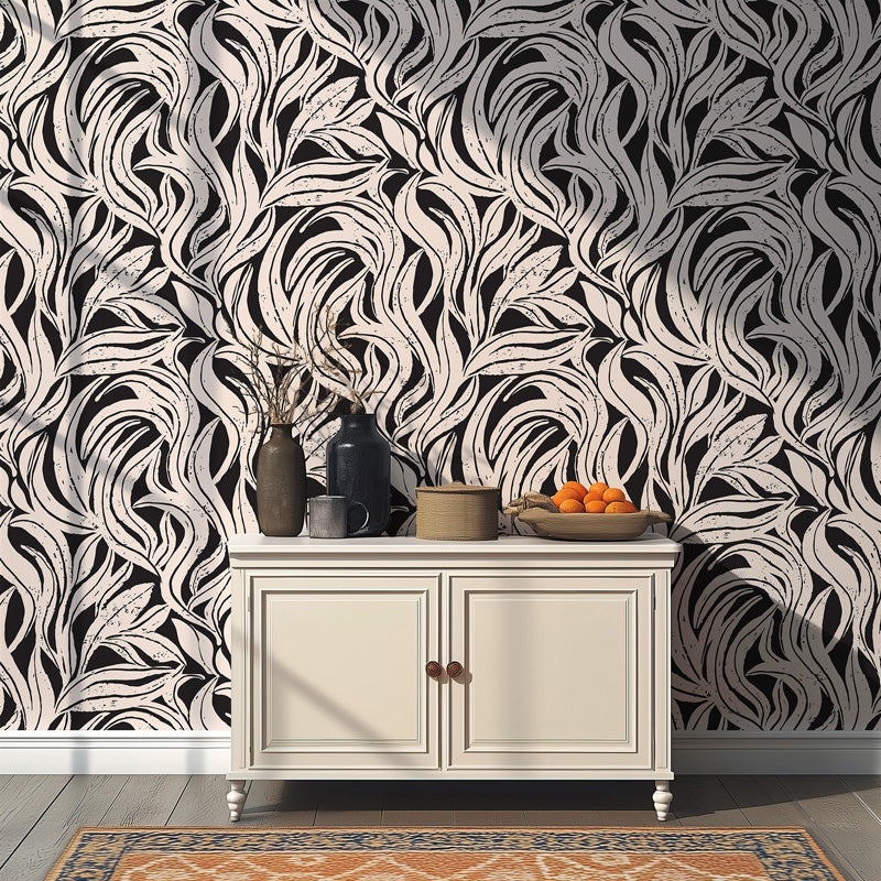 Soft Wave Botanical Wallpaper