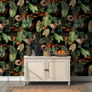 Verdant Noir Botanical Wallpaper