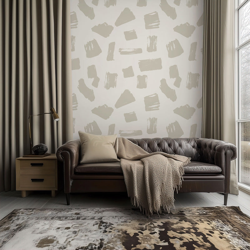 Abstract Painterly Strokes – Wallpaper in Bold + Neutral Tones