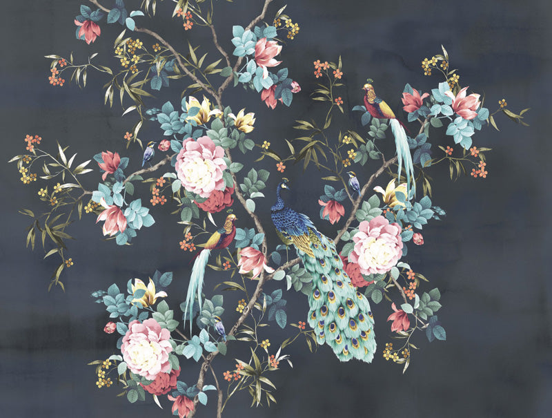 Peacock Garden Chinoiserie Wallpaper Mural