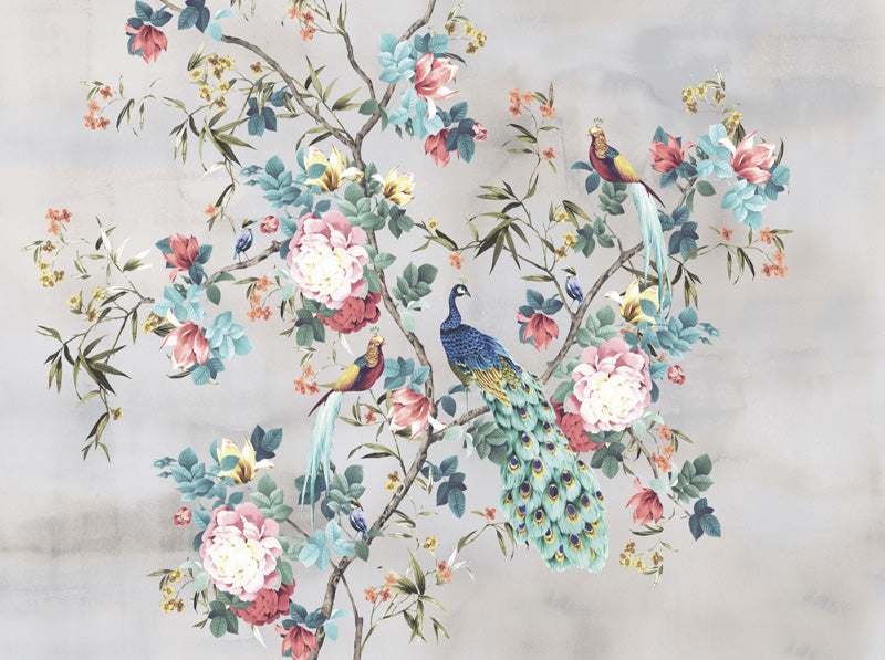 Peacock Garden Chinoiserie Wallpaper Mural