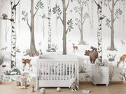 White Forest Wall Mural