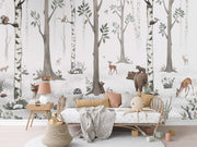 White Forest Woodland Wallpaper Mural