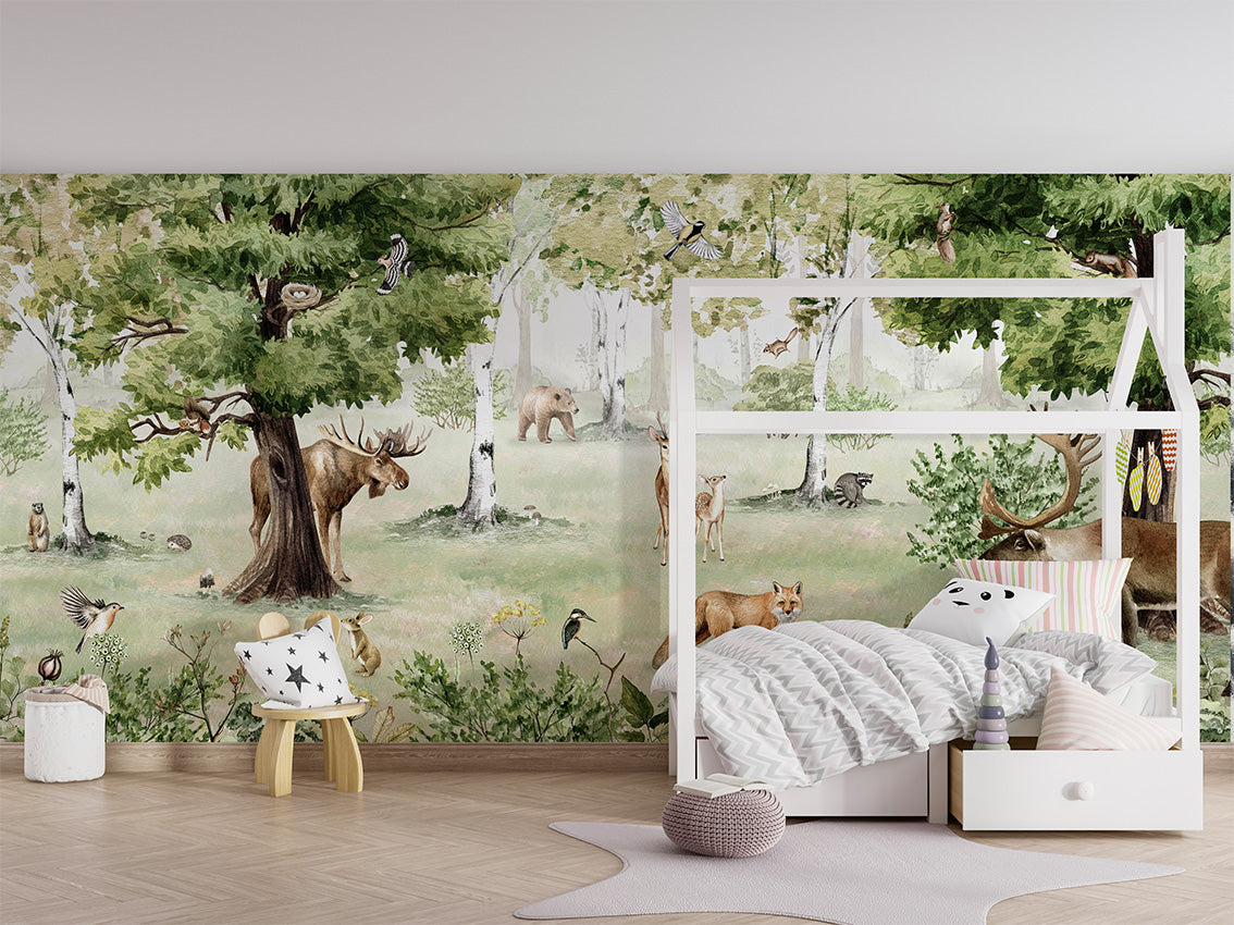 Woodland Wonders Forest Animal Wallpaper Mural