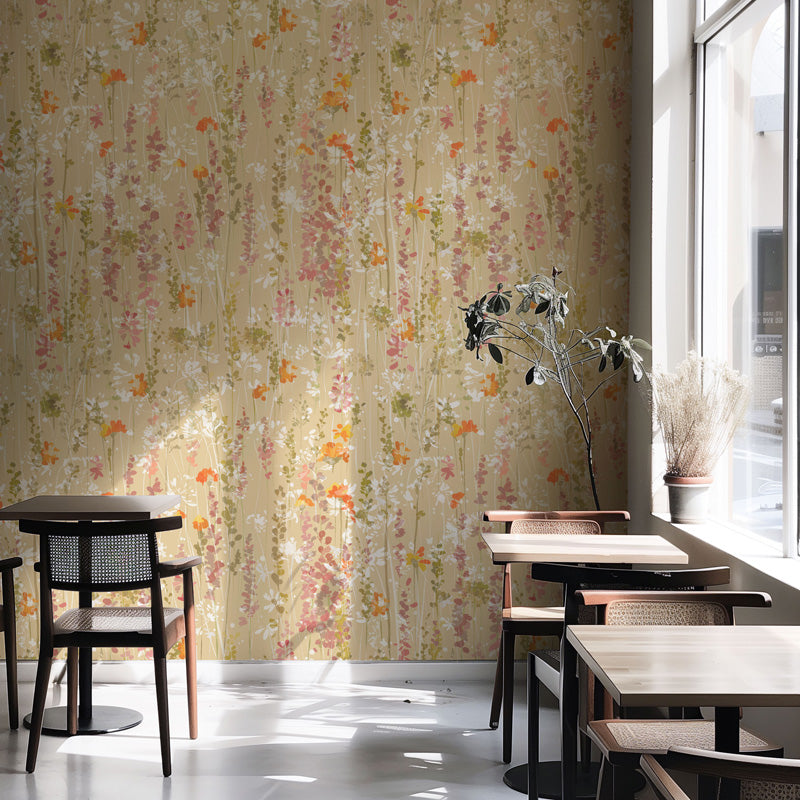 Wild Meadow – Painterly Floral Wallpaper in Soft Neutrals