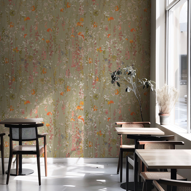 Wild Meadow – Painterly Floral Wallpaper in Soft Neutrals