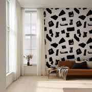 Abstract Painterly Strokes – Wallpaper in Bold + Neutral Tones