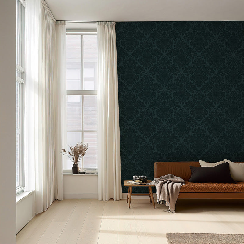 Midnight Botanical Damask Wallpaper