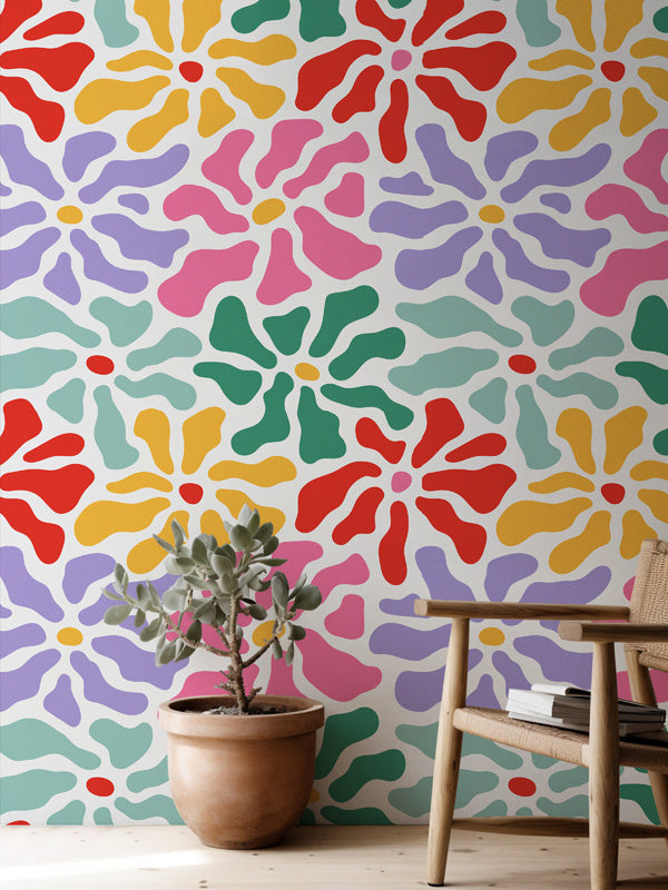 Bloom Pop – Abstract Floral Wallpaper in Multicolour