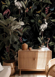 Nocturnal Aviary – Wallpaper in Black