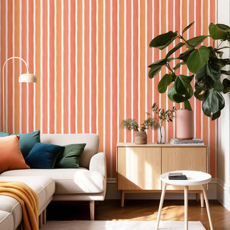 Textured Brushstroke Stripes – Wallpaper in Multi Colours