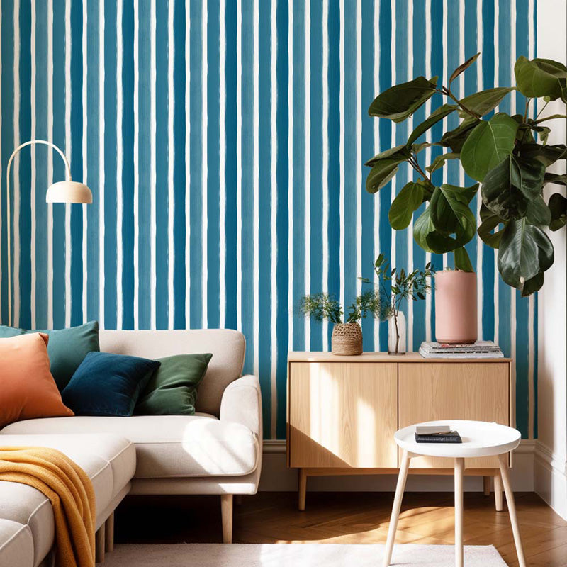 Painterly Stripe – Hand-Painted Striped Wallpaper in Soft Tones