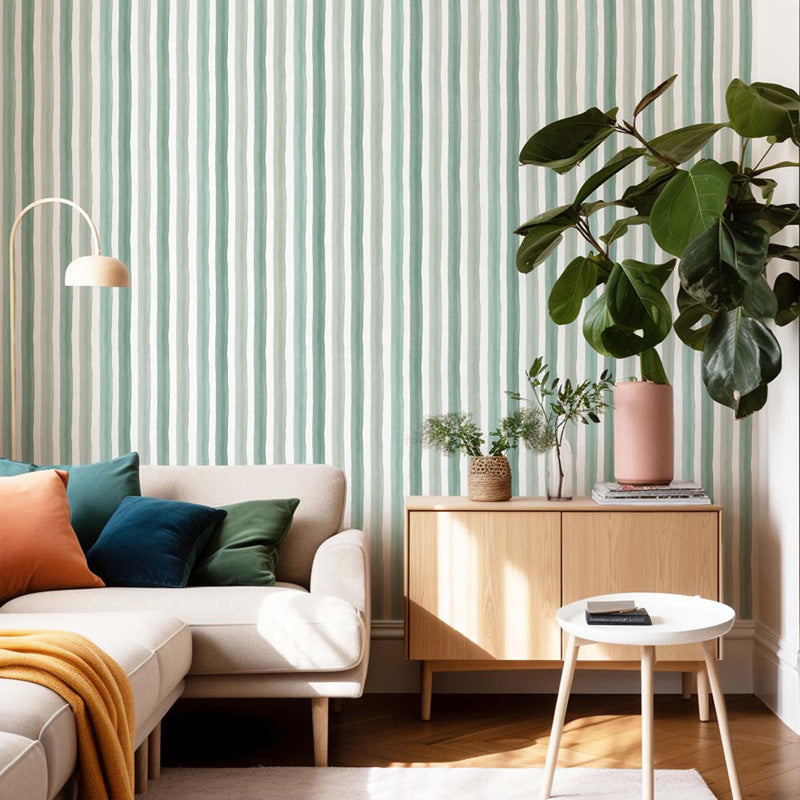 Watercolour Stripe – Soft Painted Striped Wallpaper in Pastel Tones