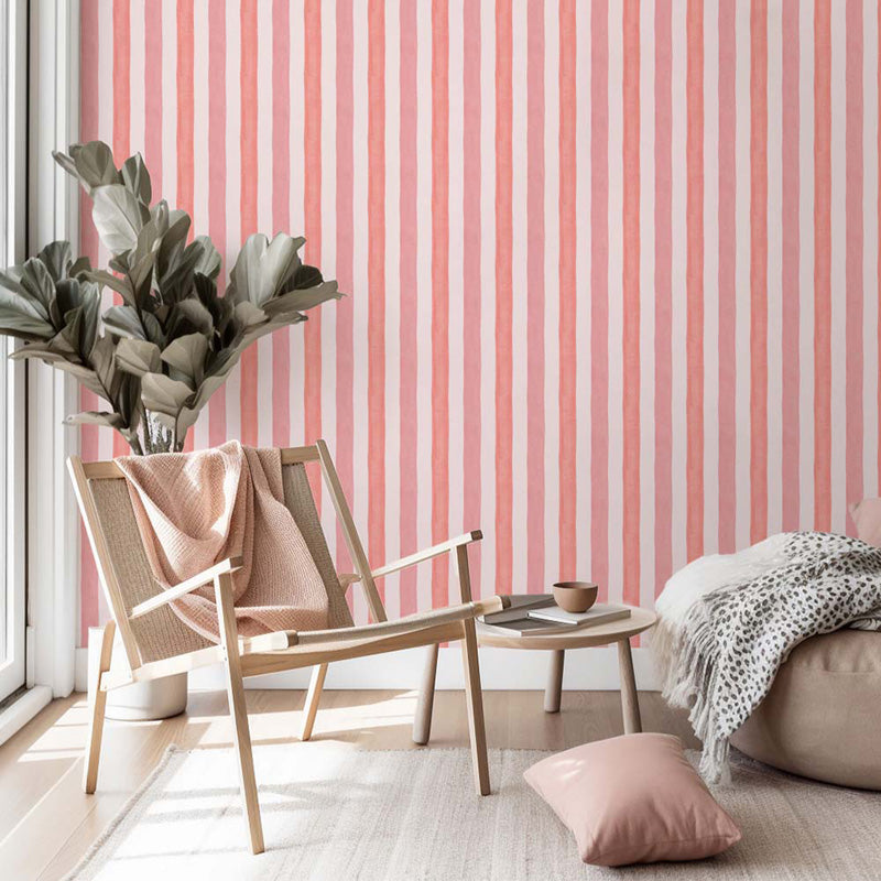 Watercolour Bold Stripe – Wallpaper in Multiple Colours