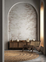 Whispering Bamboo – Botanical Mural in Soft Neutrals