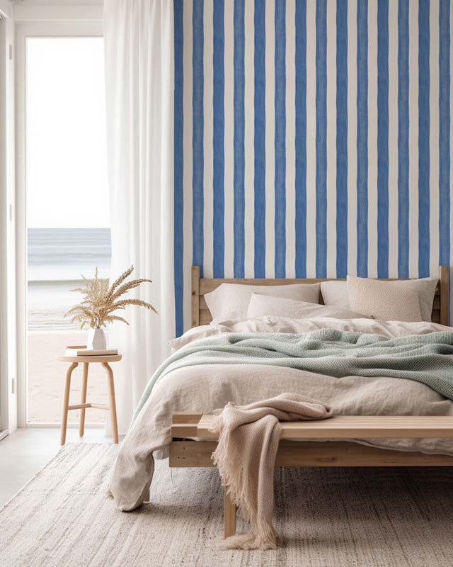 Watercolour Bold Stripe – Wallpaper in Multiple Colours
