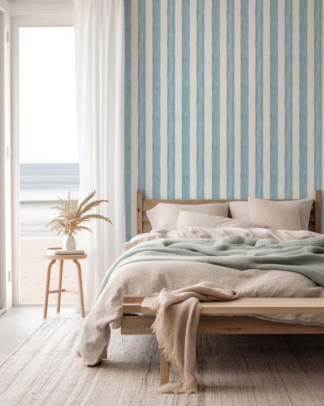 Watercolour Bold Stripe – Wallpaper in Multiple Colours