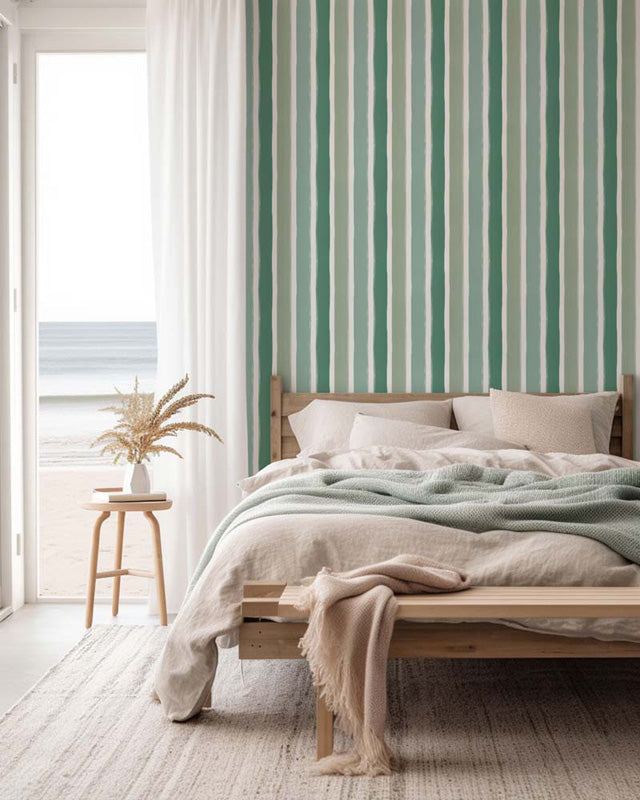 Painterly Stripe – Hand-Painted Striped Wallpaper in Soft Tones
