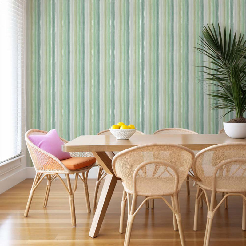 Meadow Wash Stripe – Soft Watercolour Striped Wallpaper