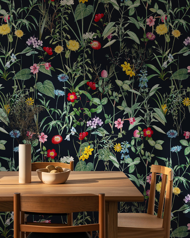 Wild Garden – Botanical Floral Wallpaper in Dark & Light