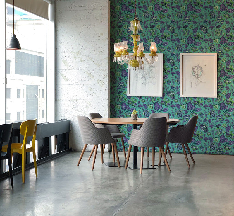 Vintage Botanical Folk Floral Wallpaper