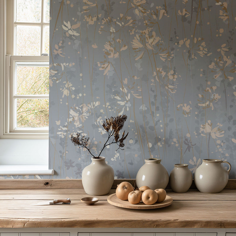 Wild Meadow – Painterly Floral Wallpaper in Soft Neutrals
