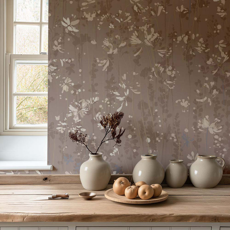 Wild Meadow – Painterly Floral Wallpaper in Soft Neutrals