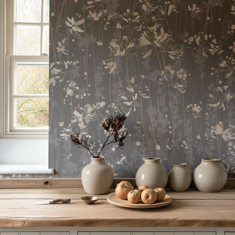 Wild Meadow – Painterly Floral Wallpaper in Soft Neutrals