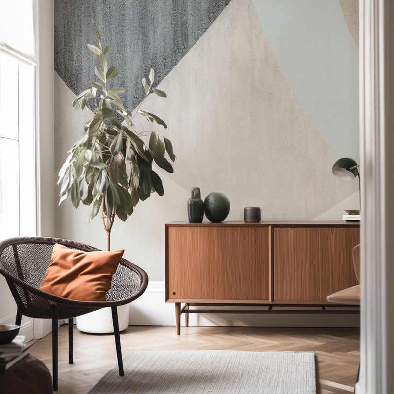 Arc Balance – Modern Geometric Wallpaper in Soft Neutrals