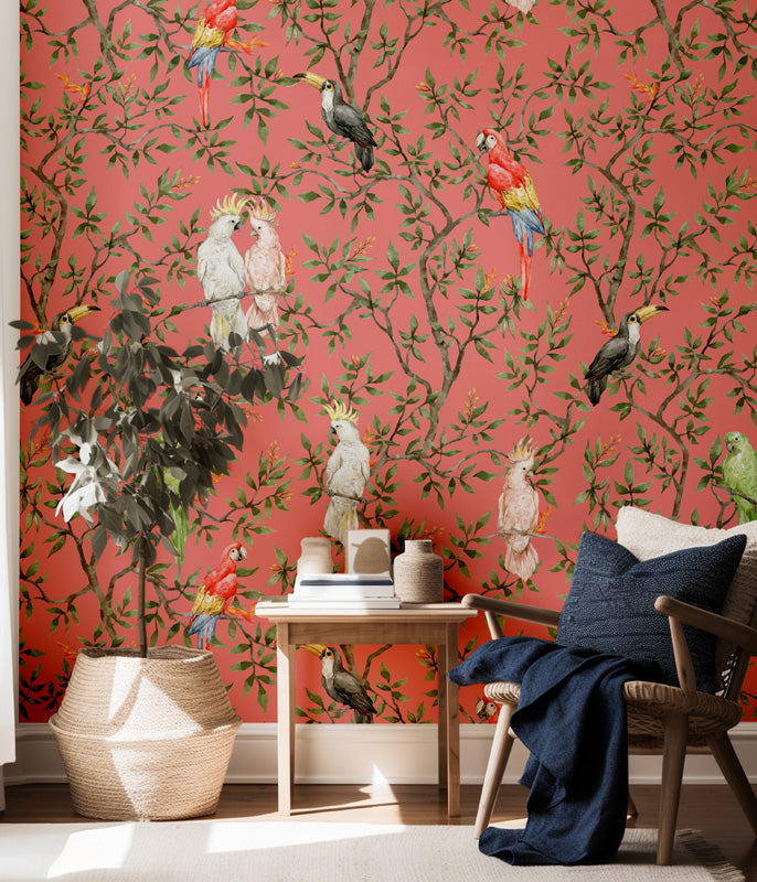 Parrot Grove – Tropical Wallpaper