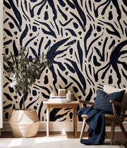 Ink Motion Abstract Wallpaper – Modern Brushstroke Design