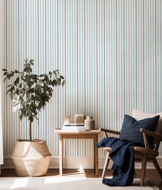 Hand-Brushed Linear Stripes – Wallpaper in Multi Colours