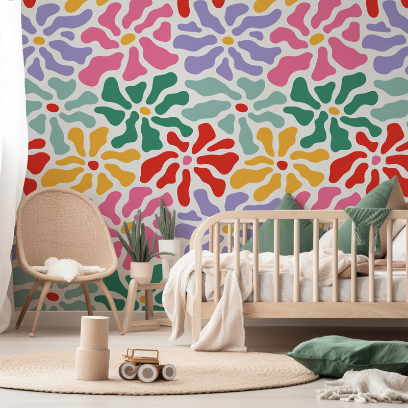 Bloom Pop – Abstract Floral Wallpaper in Multicolour