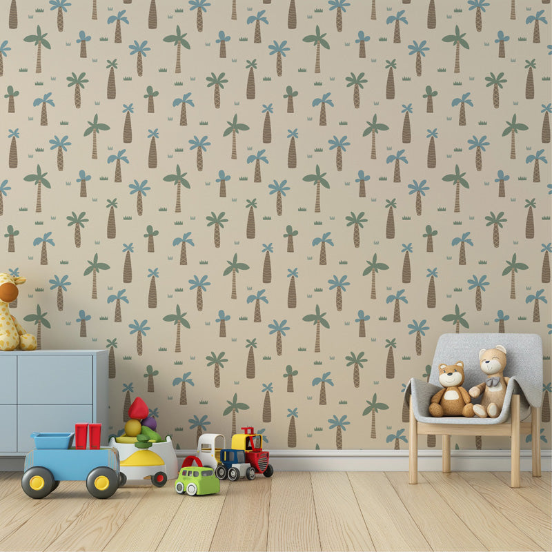 Playful Palm Trees Kids Wallpaper