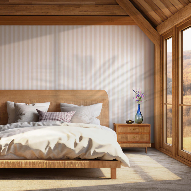 Classic Vertical Stripe – Wallpaper in Soft Cream