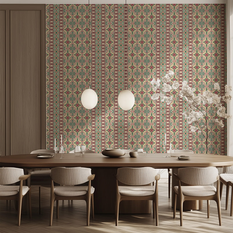 Ornate Floral Tile Wallpaper