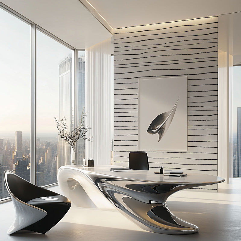 Wanderline Sketch – Linear Wallpaper in Neutral and Monochrome