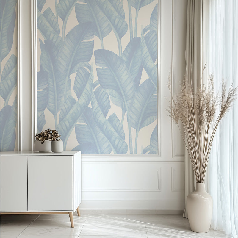 Tropical Silhouette – Botanical Wallpaper in Soft Tones