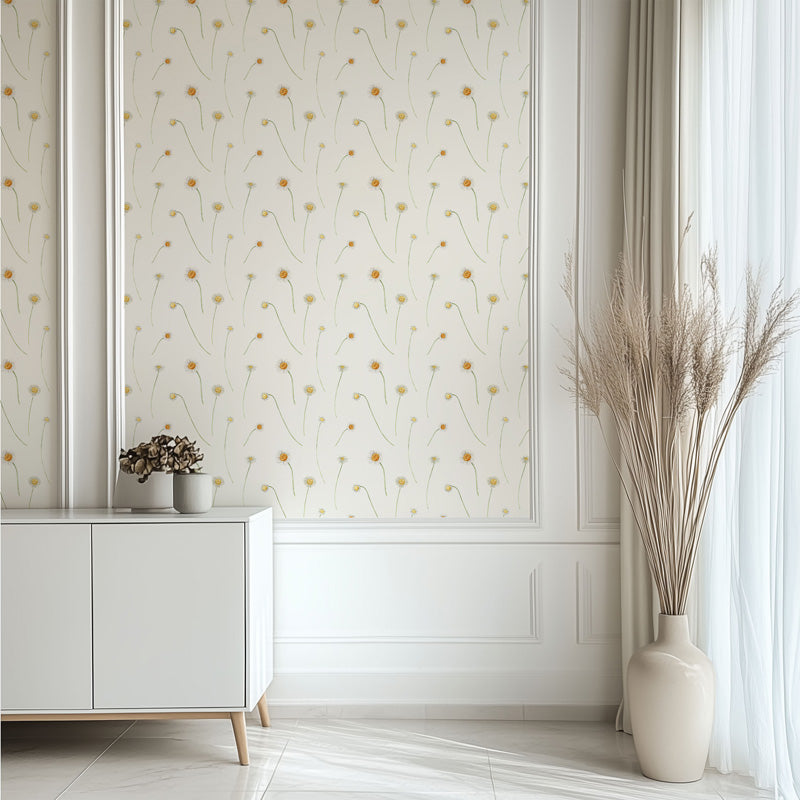 Wild Daisy Breeze Wallpaper – Minimal Floral Pattern