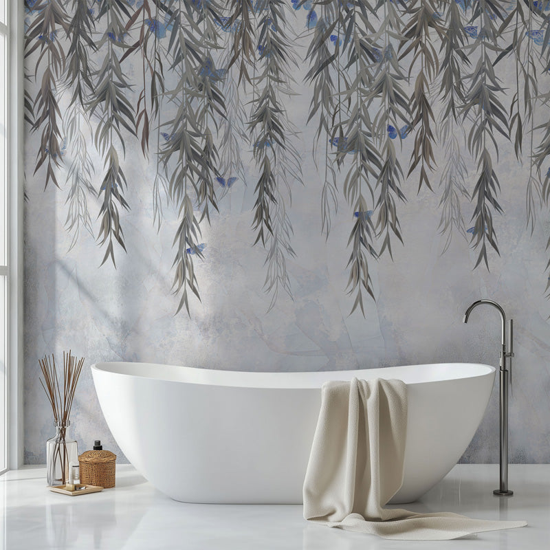 Falling Willow Veil – Botanical Mural