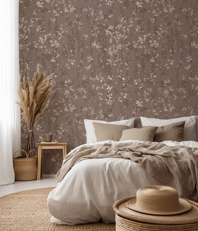Wild Meadow – Painterly Floral Wallpaper in Soft Neutrals