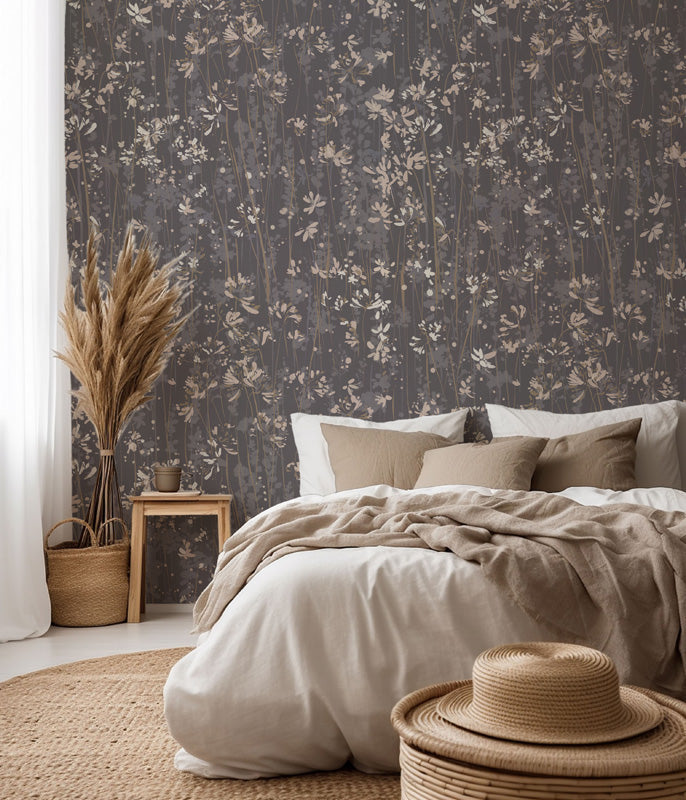 Wild Meadow – Painterly Floral Wallpaper in Soft Neutrals