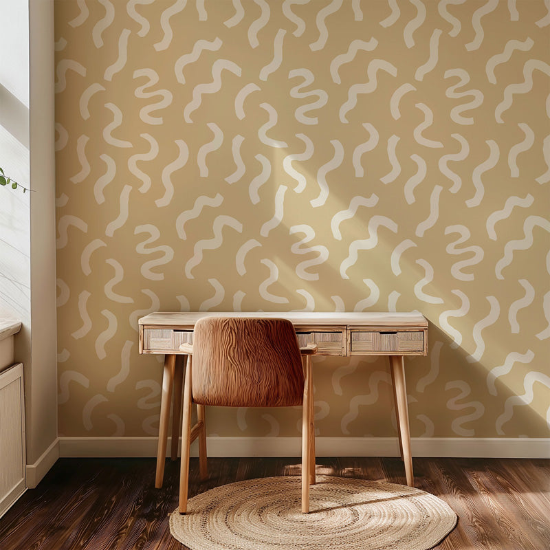 Playful Squiggle Scatter – Abstract Wallpaper in Black or Neutral