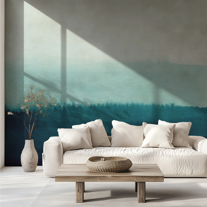 Ocean Haze Abstract Mural Wallpaper